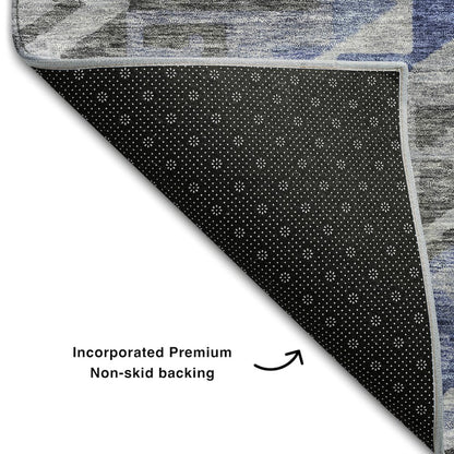 Premium Machine Washable Mayfield AMF1091 Pewter 8' x 8' Round Rug