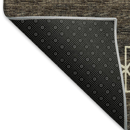 Premium Machine Washable Mayfield  Brown 8' x 8' Round Rug