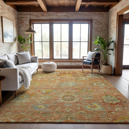 Premium Machine Washable Mayfield AMF1107 Coral 10' x 14' Rug