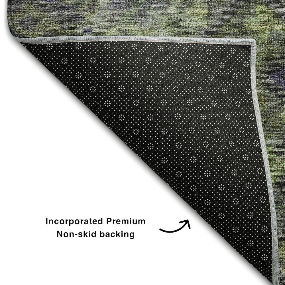 Premium Machine Washable Mayfield AMF1109 Green 8' x 8' Round Rug