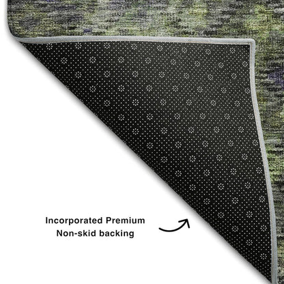 Premium Machine Washable Mayfield AMF1109 Green 8' x 8' Round Rug