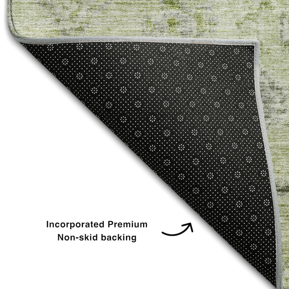Premium Machine Washable Mayfield AMF1110 Aloe 8' x 8' Round Rug