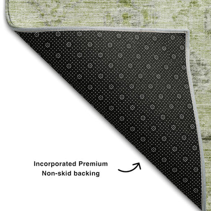 Premium Machine Washable Mayfield AMF1110 Aloe 8' x 8' Round Rug