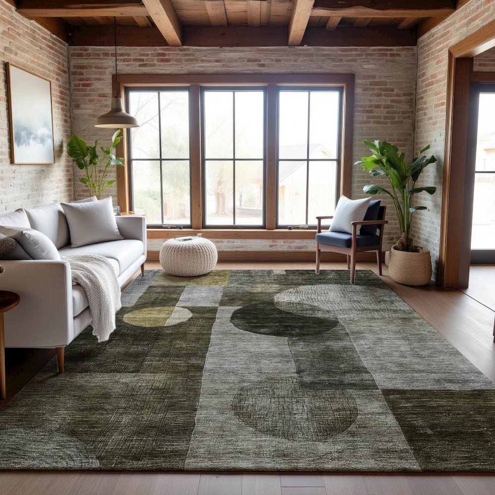 Premium Machine Washable Mayfield AMF1114 Taupe 10' x 14' Rug