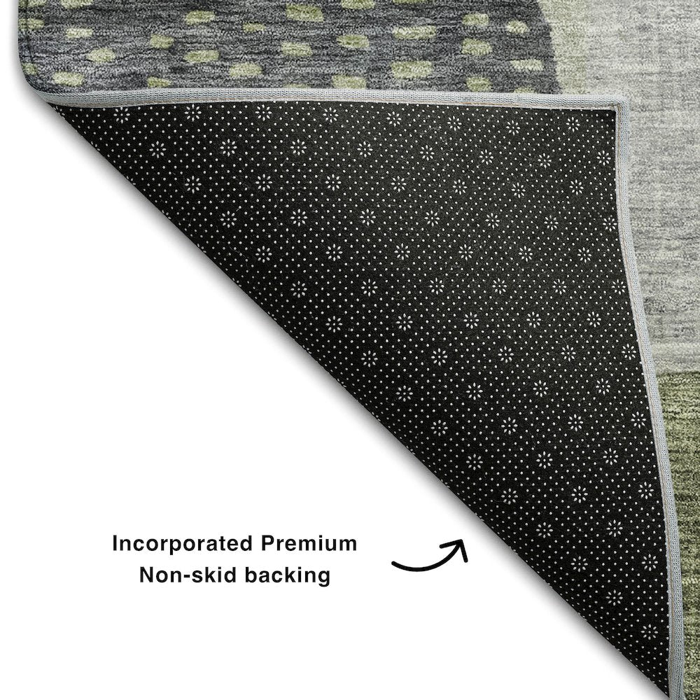 Premium Machine Washable Mayfield AMF1117 Aloe 8' x 8' Round Rug