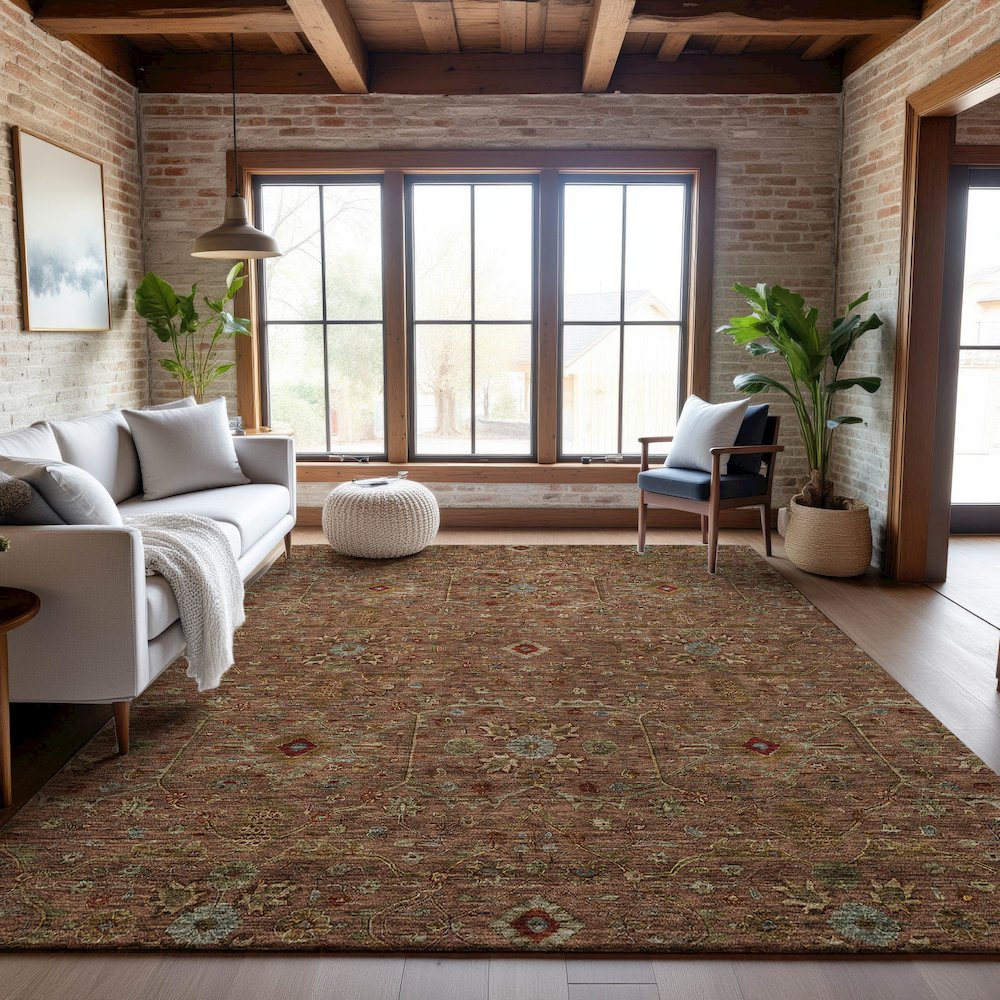 Premium Machine Washable Mayfield AMF1130 Paprika 10' x 14' Rug