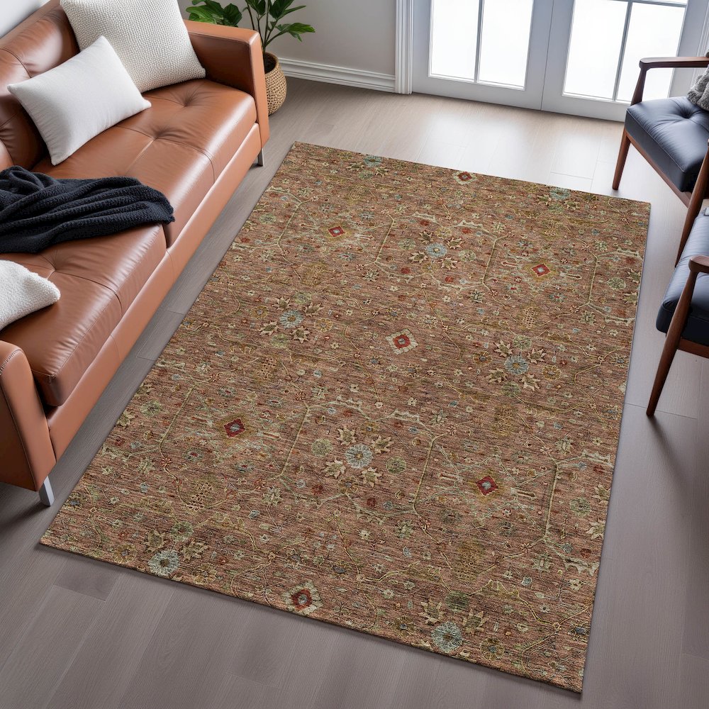 Premium Machine Washable Mayfield AMF1130 Paprika 10' x 14' Rug