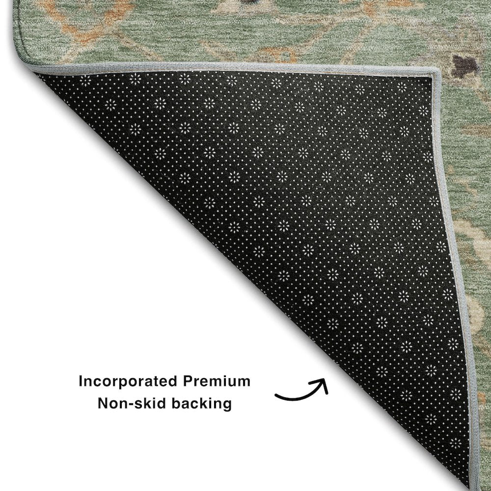 Premium Machine Washable Mayfield AMF1137 Cactus 8' x 8' Round Rug
