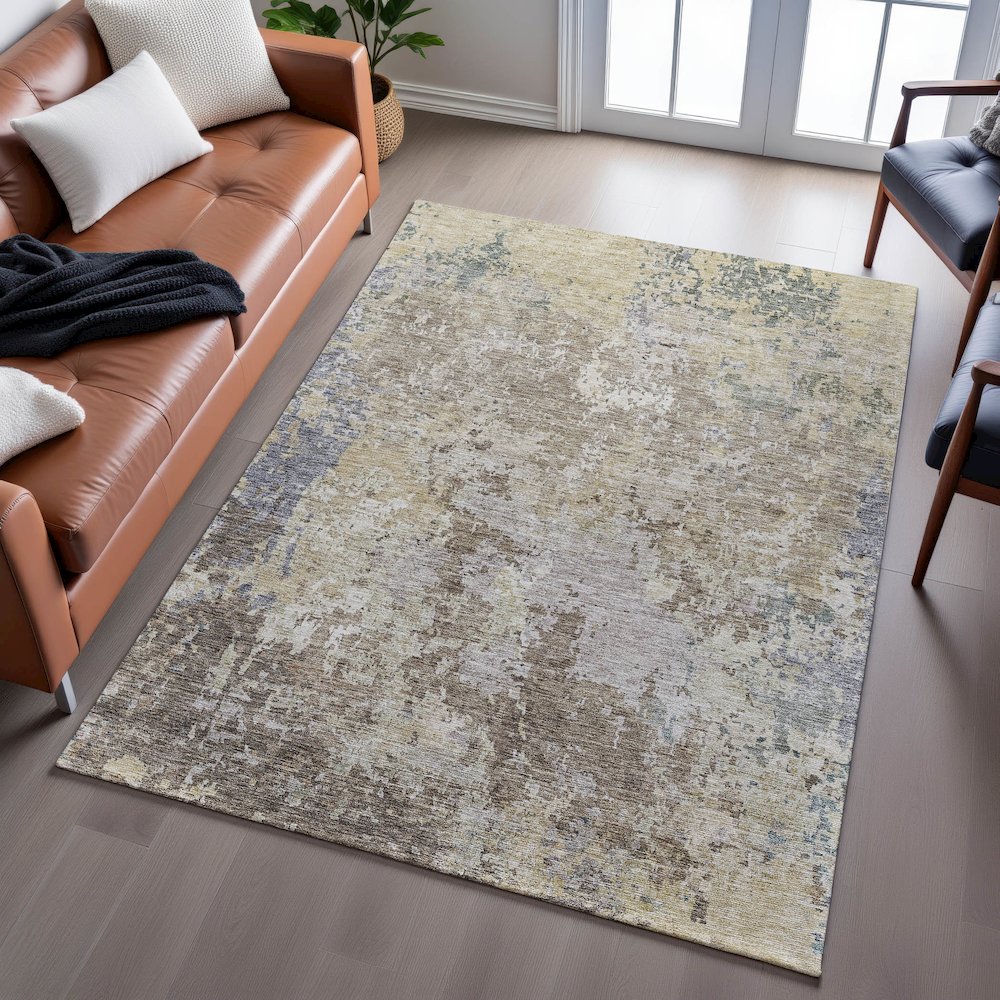 Premium Machine Washable Mayfield AMF1162 Beige 10' x 14' Rug