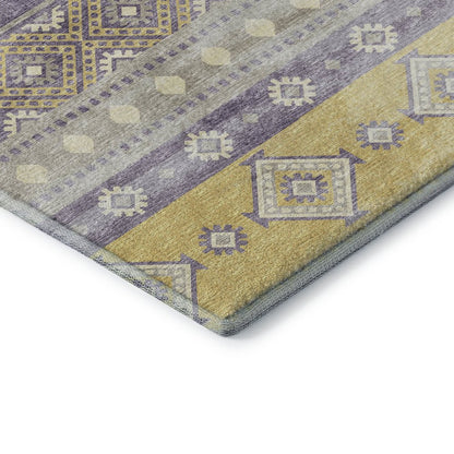 Premium Machine Washable Mayfield  Purple 8' x 8' Round Rug