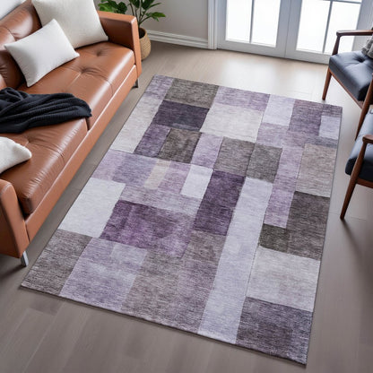 Premium Machine Washable Mayfield AMF1190 Eggplant 10' x 14' Rug