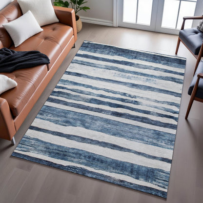 Premium Machine Washable Mayfield AMF1191 Denim 10' x 14' Rug