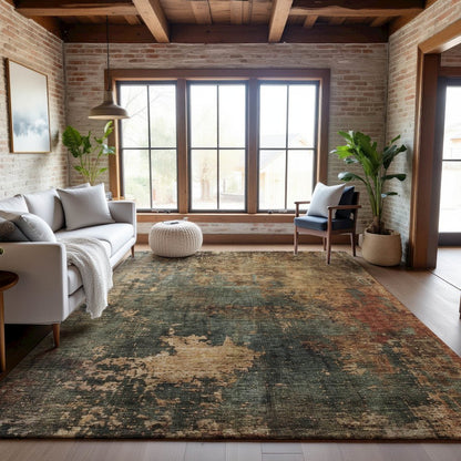 Premium Machine Washable Mayfield AMF1211 Sage 10' x 14' Rug