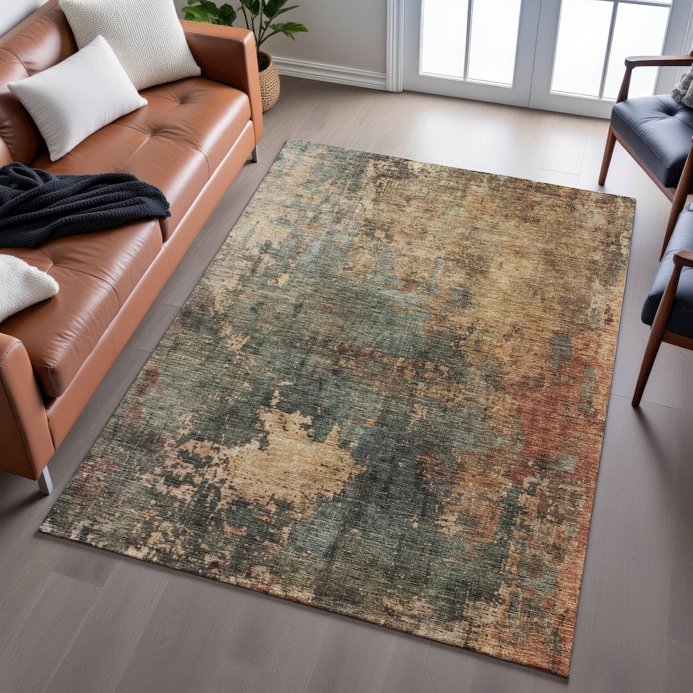 Premium Machine Washable Mayfield AMF1211 Sage 10' x 14' Rug