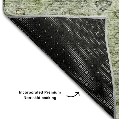 Premium Machine Washable Mayfield AMF1219 Aloe 8' x 8' Round Rug