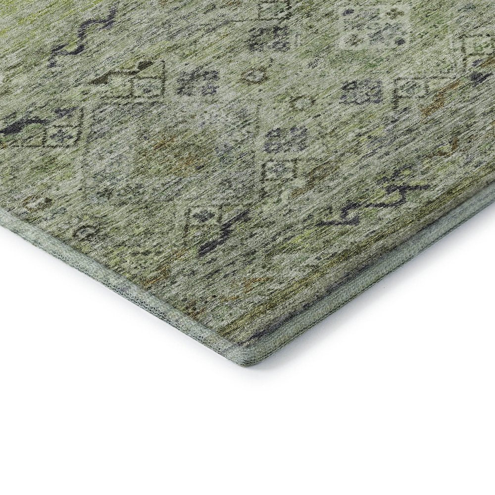 Premium Machine Washable Mayfield AMF1219 Aloe 8' x 8' Round Rug