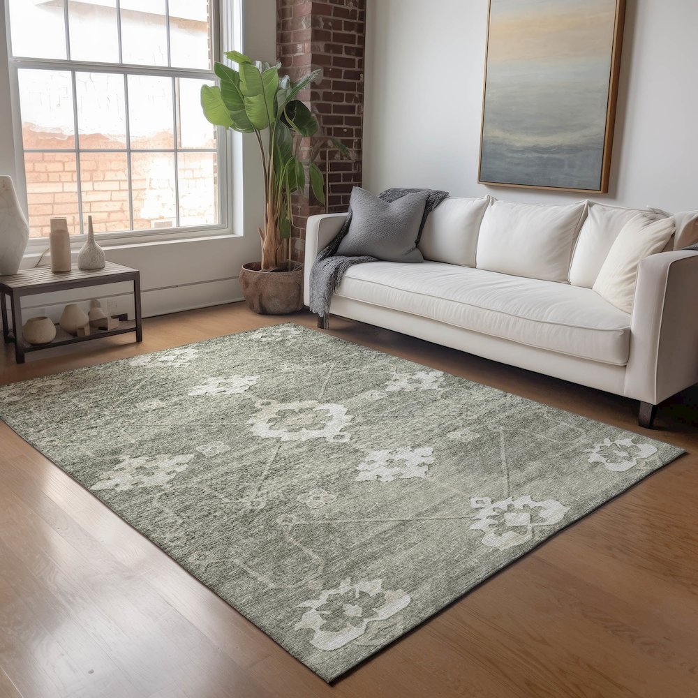 Premium Machine Washable Mayfield  Olive 10' x 14' Rug