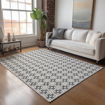 Premium Machine Washable Mayfield  Black 10' x 14' Rug