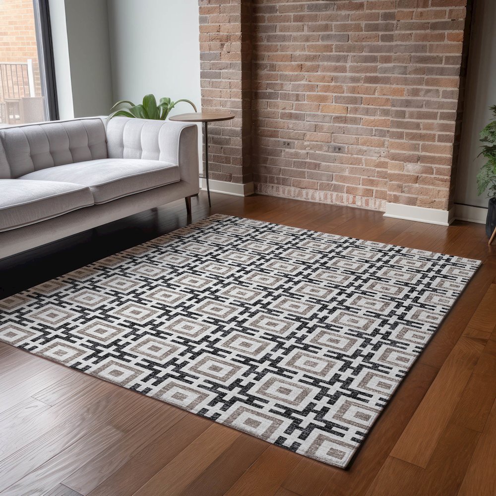 Premium Machine Washable Mayfield  Black 10' x 14' Rug