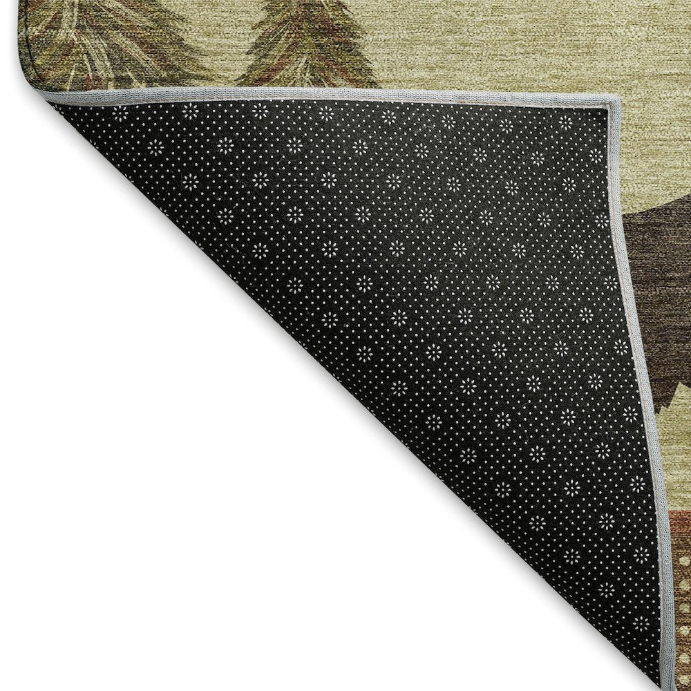 Premium Machine Washable Mayfield  Brown 8' x 8' Round Rug