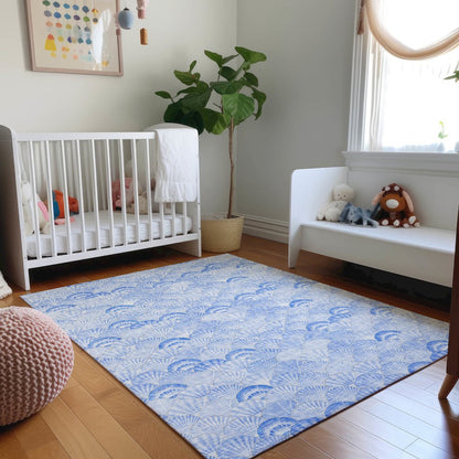 Premium Machine Washable Mayfield  Blue 10' x 14' Rug