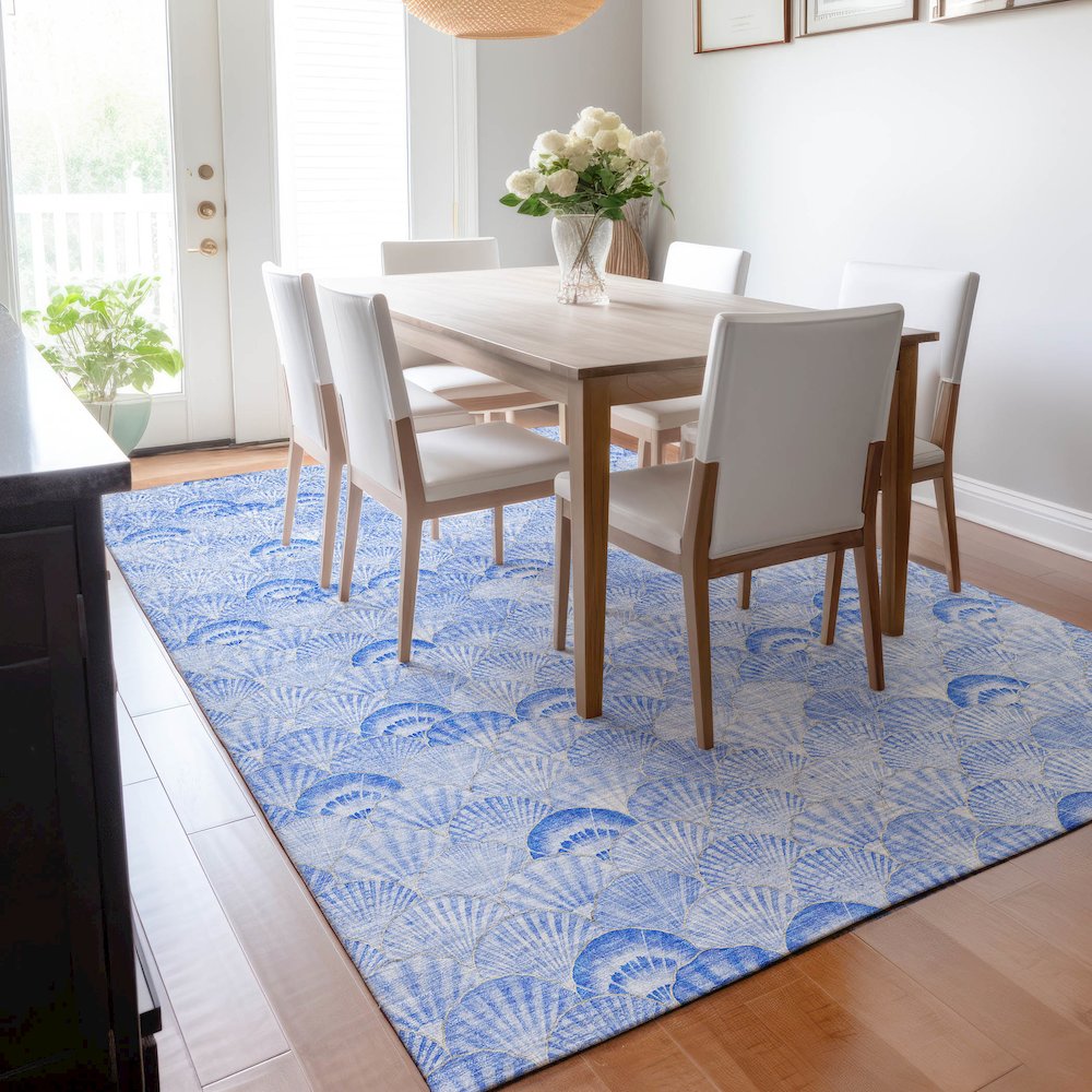 Premium Machine Washable Mayfield  Blue 10' x 14' Rug
