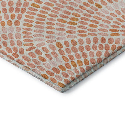 Premium Machine Washable Mayfield  Peach 8' x 8' Round Rug