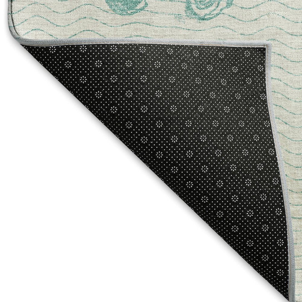 Premium Machine Washable Mayfield  Aqua 8' x 8' Round Rug