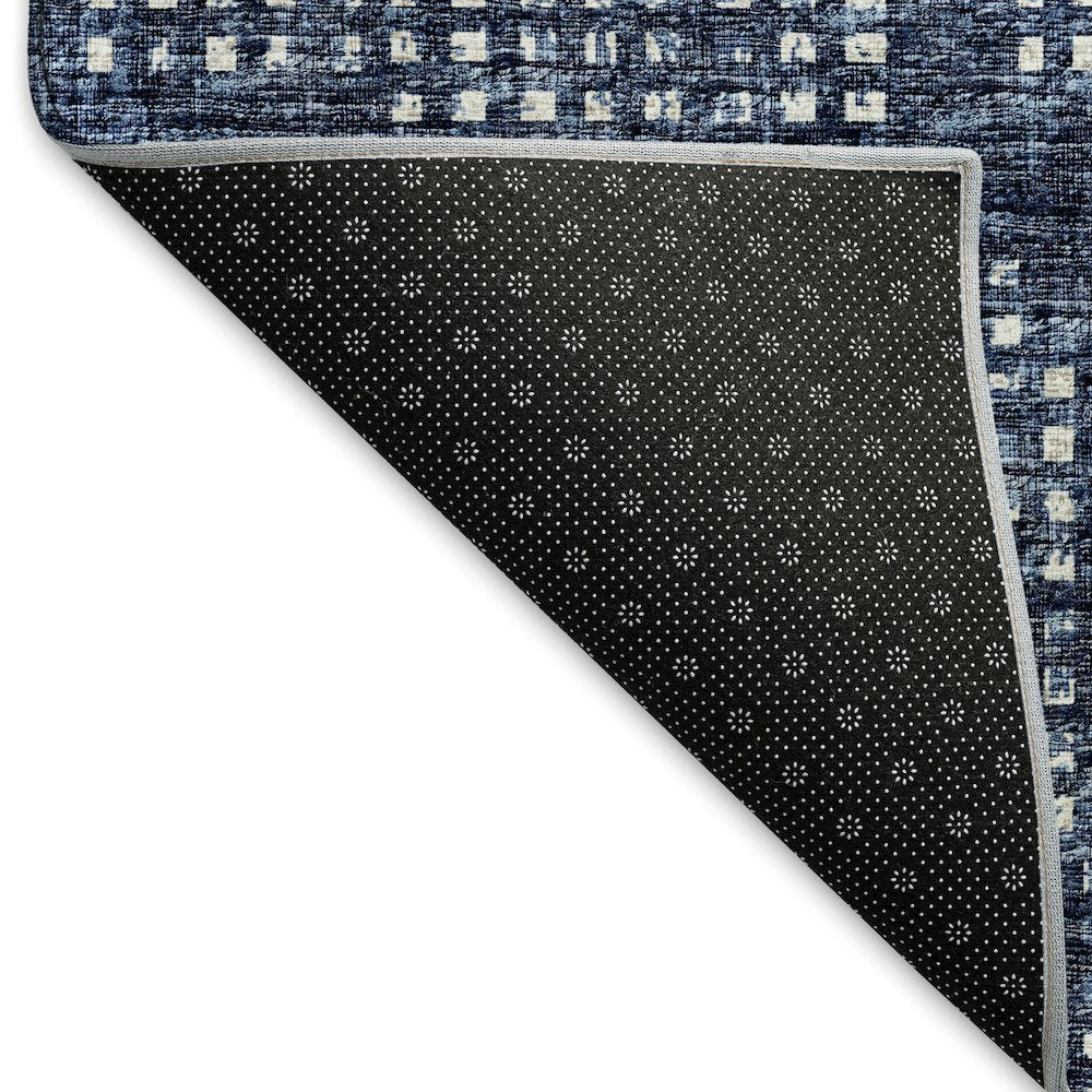 Premium Machine Washable Mayfield  Blue 8' x 8' Round Rug