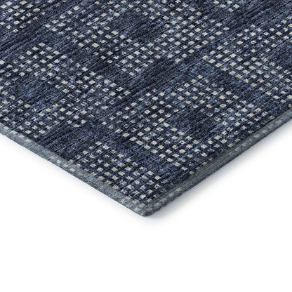 Premium Machine Washable Mayfield  Blue 8' x 8' Round Rug