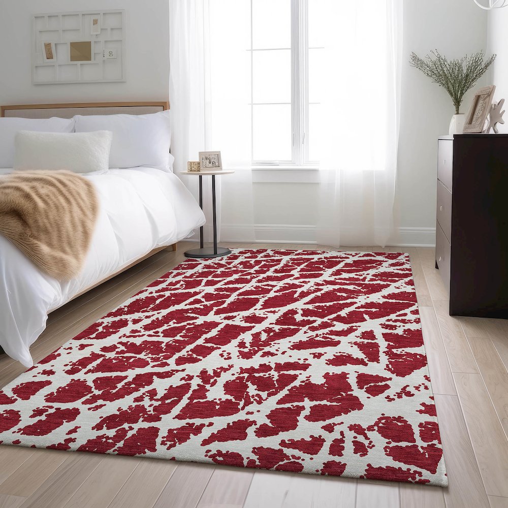 Premium Machine Washable Mayfield  Red 10' x 14' Rug
