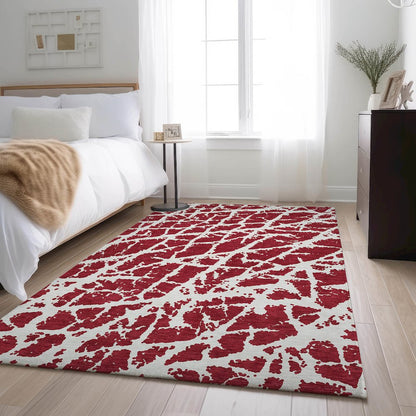 Premium Machine Washable Mayfield  Red 10' x 14' Rug