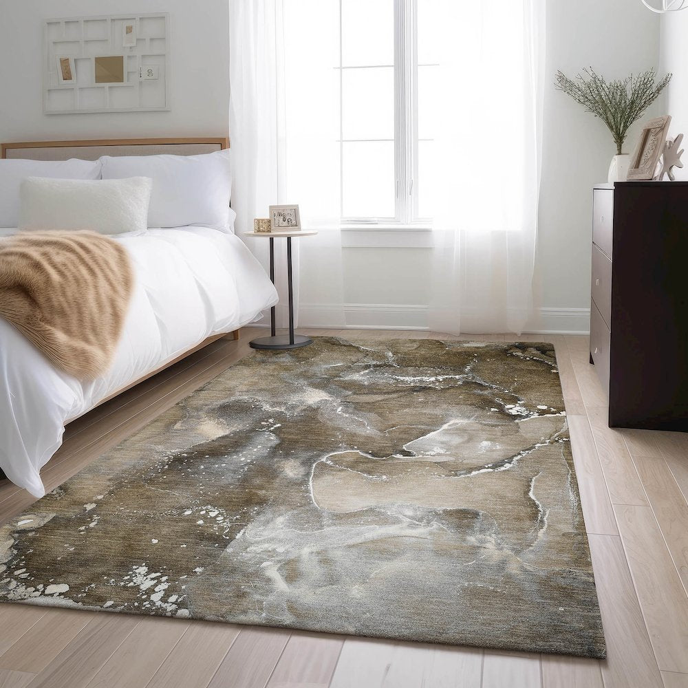 Premium Machine Washable Mayfield  Brown 10' x 14' Rug