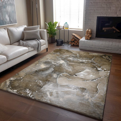 Premium Machine Washable Mayfield  Brown 10' x 14' Rug
