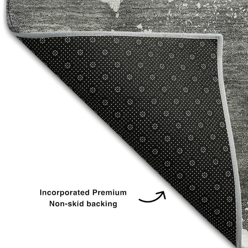 Premium Machine Washable Mayfield  Gray 8' x 8' Round Rug