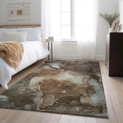 Premium Machine Washable Mayfield  Brown 10' x 14' Rug