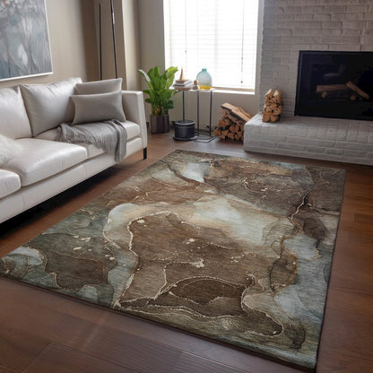 Premium Machine Washable Mayfield  Brown 10' x 14' Rug