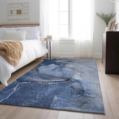 Premium Machine Washable Mayfield  Navy 10' x 14' Rug