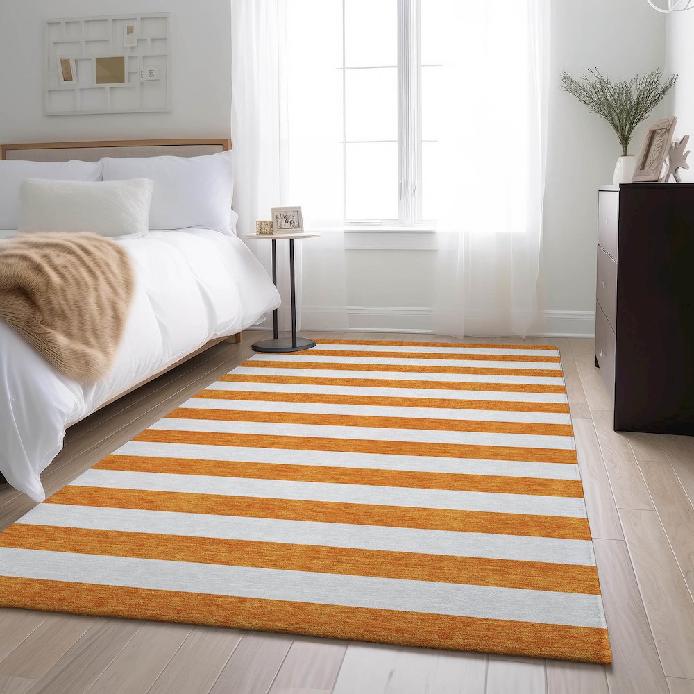 Premium Machine Washable Mayfield  Orange 10' x 14' Rug