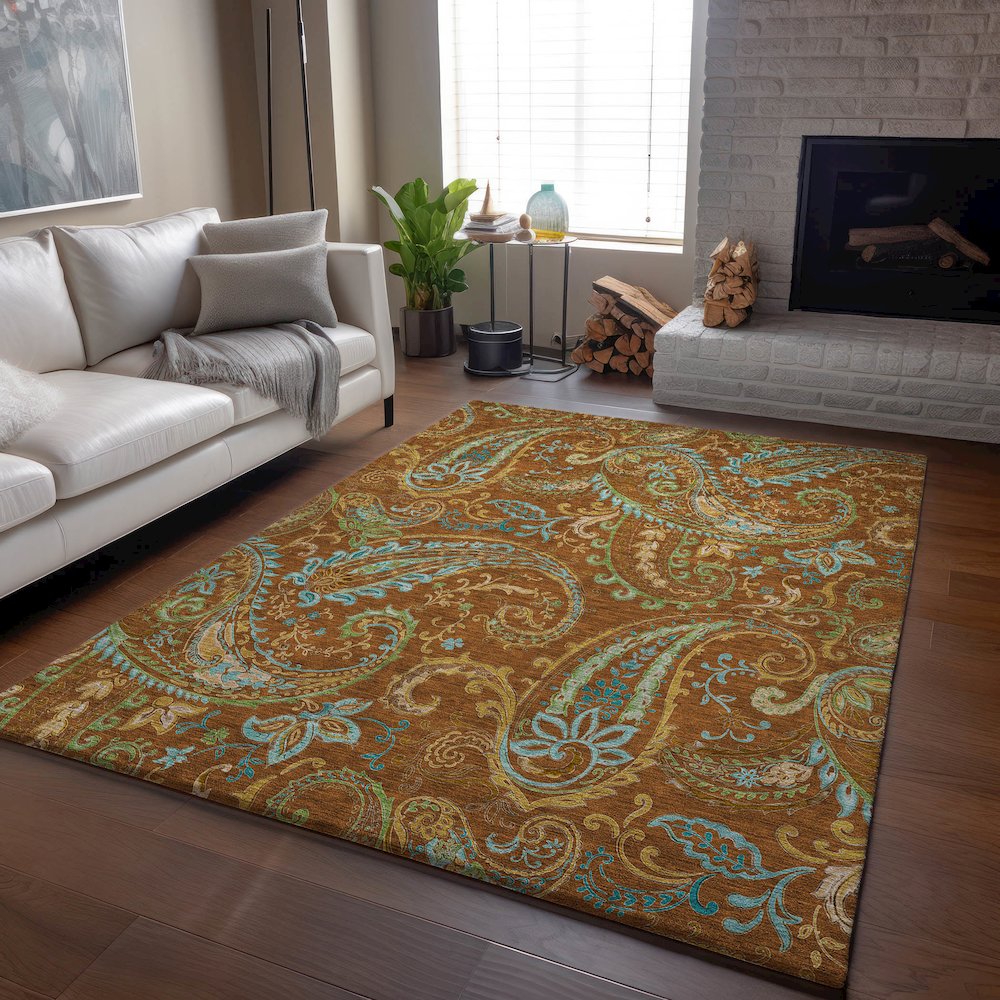 Premium Machine Washable Mayfield  Paprika 10' x 14' Rug