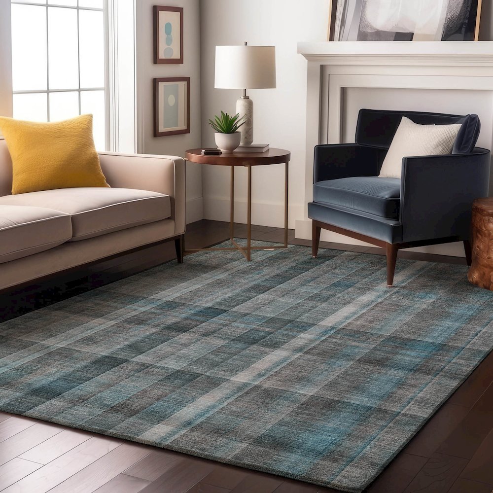 Premium Machine Washable Mayfield  Teal 10' x 14' Rug