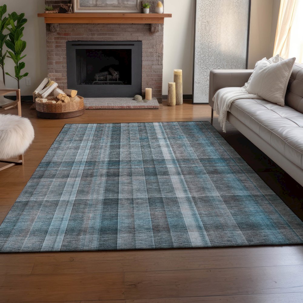 Premium Machine Washable Mayfield  Teal 10' x 14' Rug