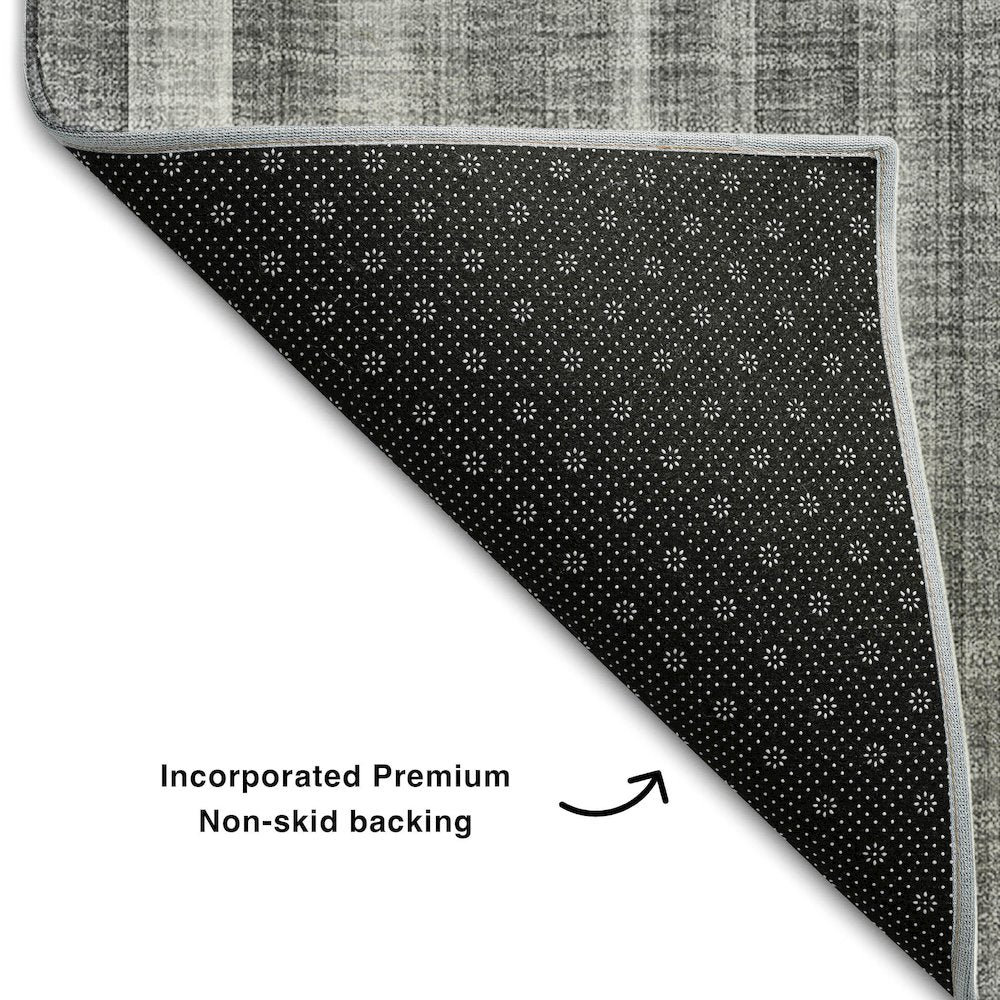 Premium Machine Washable Mayfield  Gray 8' x 8' Round Rug