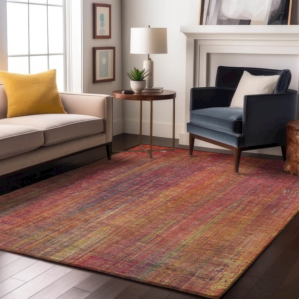 Premium Machine Washable Mayfield  Red 10' x 14' Rug