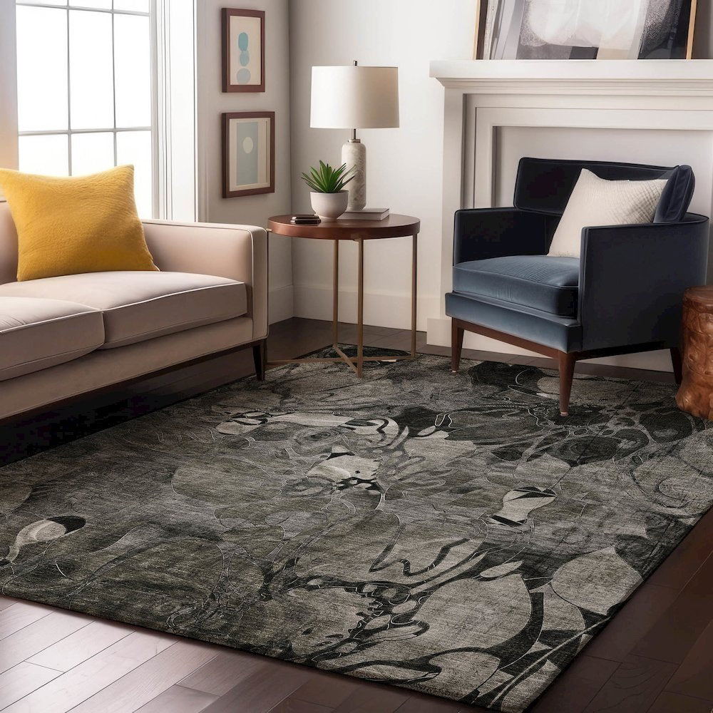 Premium Machine Washable Mayfield  Gray 10' x 14' Rug
