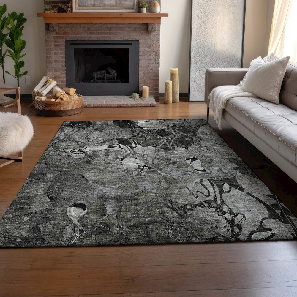 Premium Machine Washable Mayfield  Gray 10' x 14' Rug