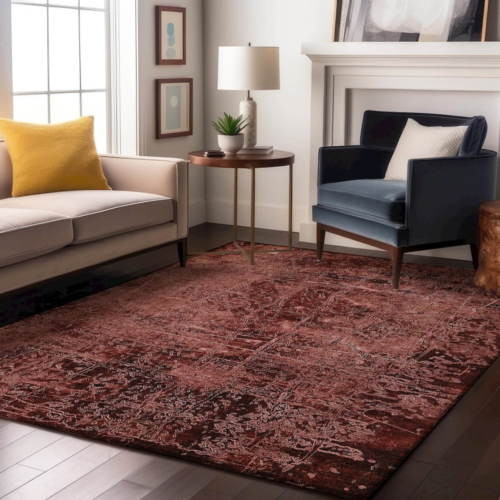 Premium Machine Washable Mayfield  Merlot 10' x 14' Rug