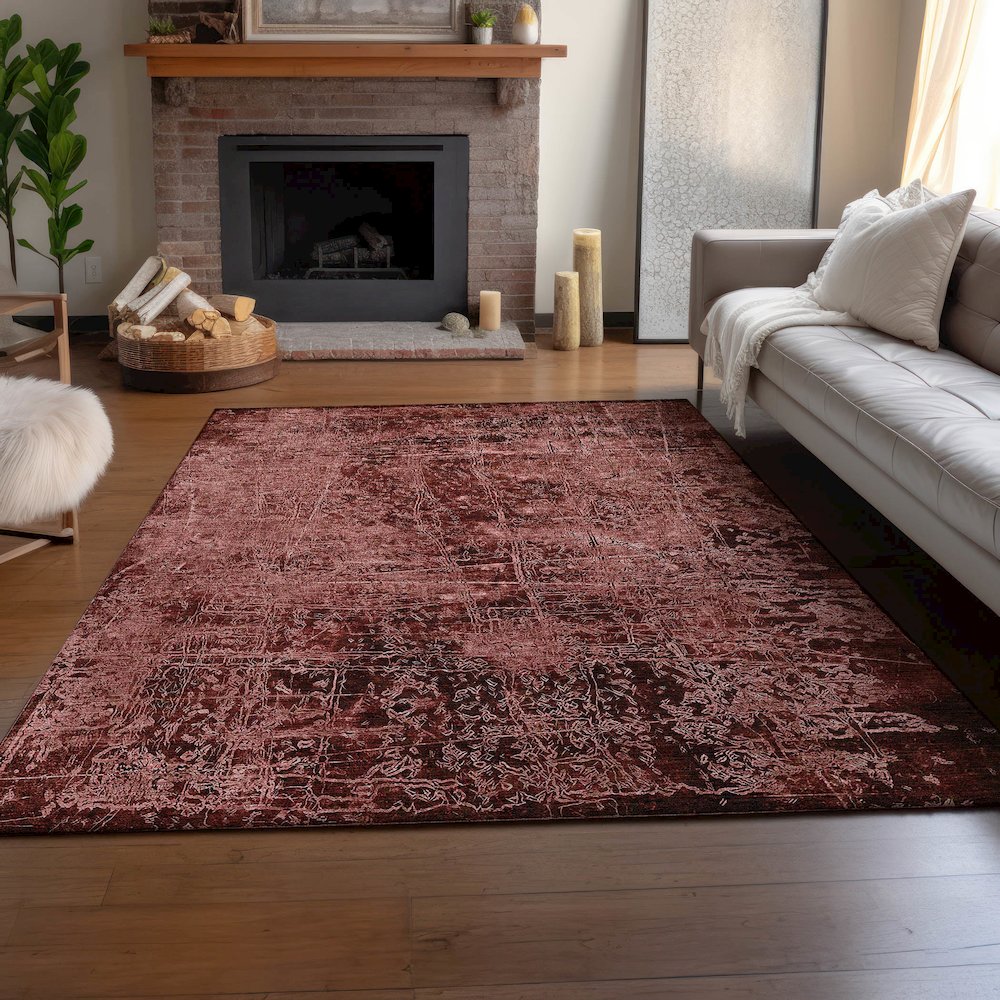 Premium Machine Washable Mayfield  Merlot 10' x 14' Rug
