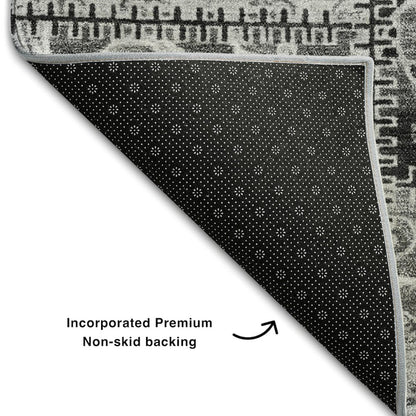 Premium Machine Washable Mayfield  Gray 8' x 8' Round Rug