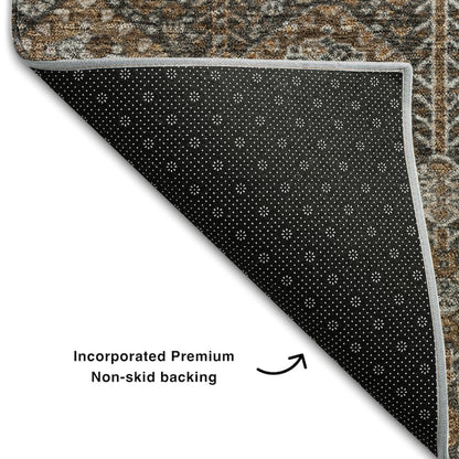 Premium Machine Washable Mayfield  Chocolate 8' x 8' Round Rug
